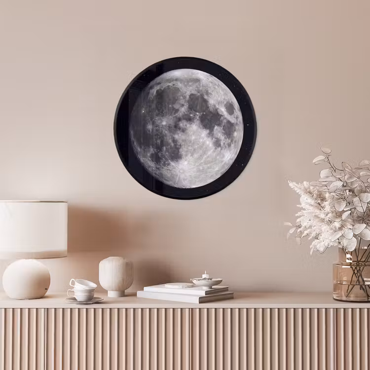 Ronde fotolijst - Maan - Sterren - Ruimte - Maan - Sterren - Ruimte Fotolijst rond zonder passe partout klein