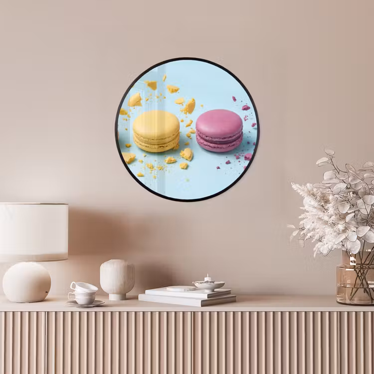 Macarons - Kleurrijk - Pastel Fotolijst rond zonder passe partout klein -sfeer3