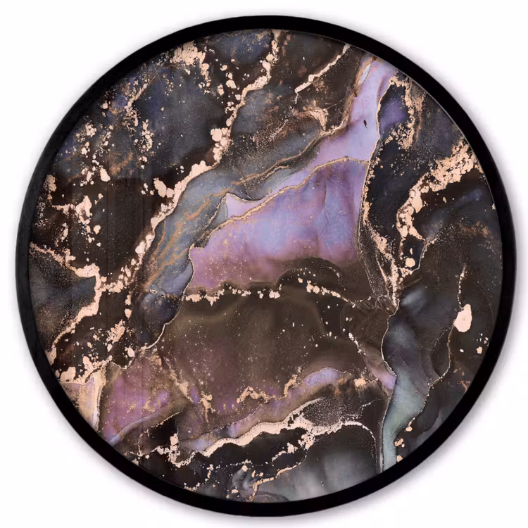 Marmer - Goud - Roze Fotolijst rond zonder passe partout klein -3d