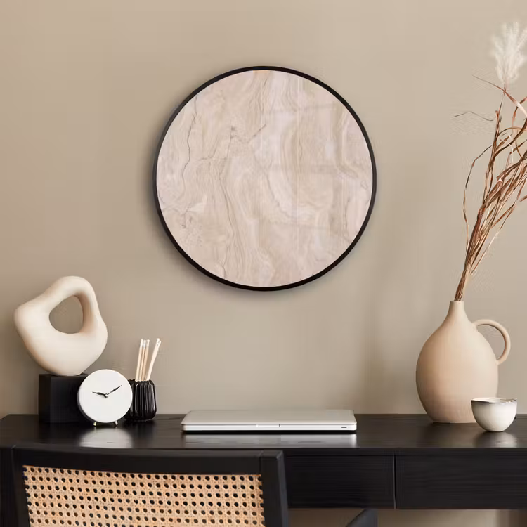 Marmer - Patroon - Beige - Steen - Abstract Fotolijst rond zonder passe partout klein -sfeer1