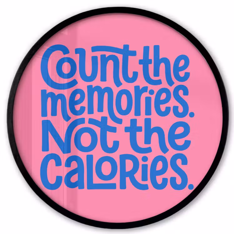 Memories - Roze - Blauw - Quote Fotolijst rond zonder passe partout klein -3d