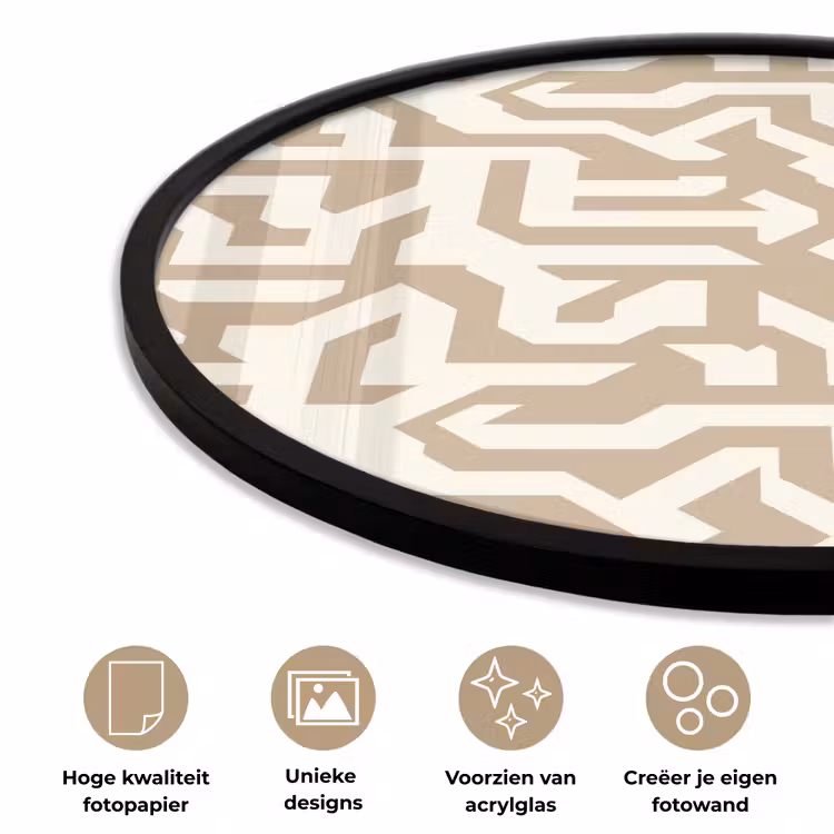 Modern - Abstract - Beige Fotolijst rond zonder passe partout klein 856 -closeup_NL