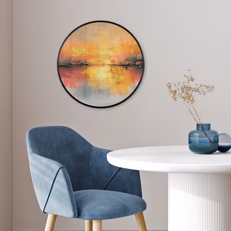 Modern - Abstract - Goud - Roze Fotolijst rond zonder passe partout klein -sfeer2