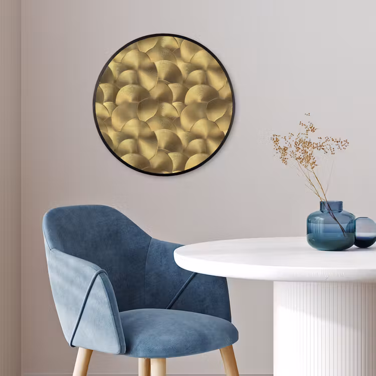 Modern - Cirkel - Goud Fotolijst rond zonder passe partout klein 856 -sfeer2