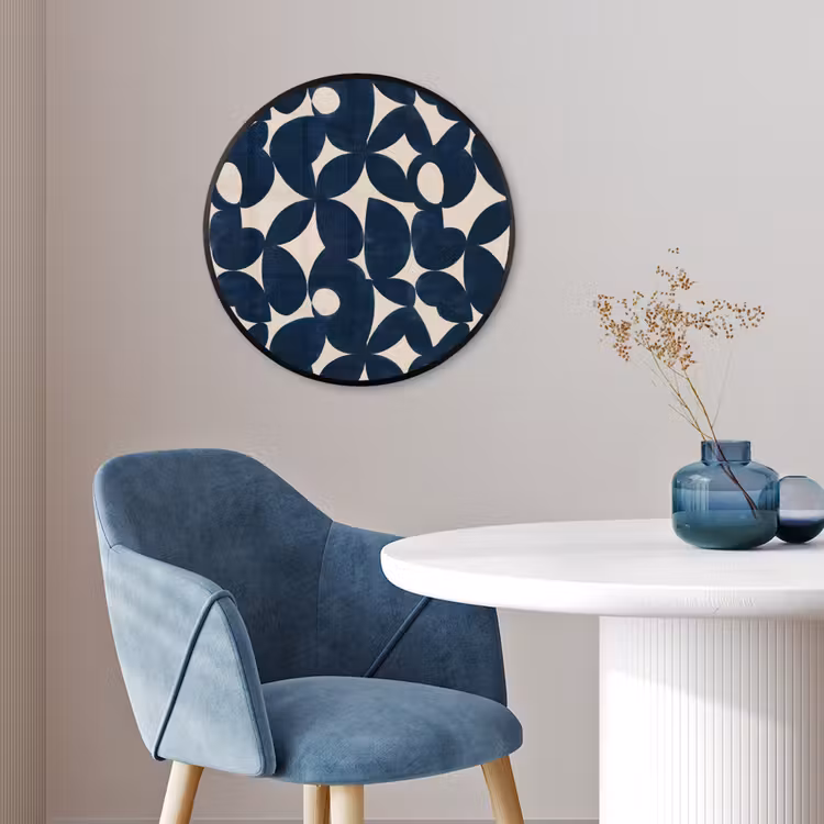 Modern - Geometrisch - Blauw Fotolijst rond zonder passe partout klein 856 -sfeer2