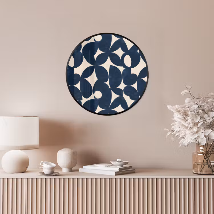 Modern - Geometrisch - Blauw Fotolijst rond zonder passe partout klein 856 -sfeer3