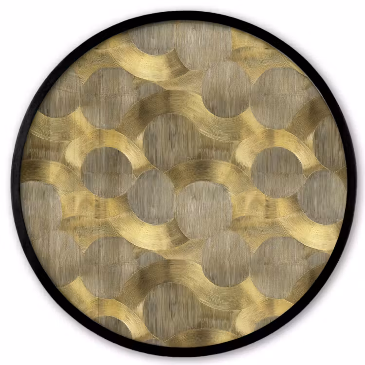 Modern - Geometrisch - Goud Fotolijst rond zonder passe partout klein 856 -3d