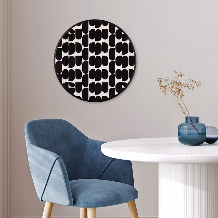 Modern - Patroon - Zwart Fotolijst rond zonder passe partout klein 856 -sfeer2