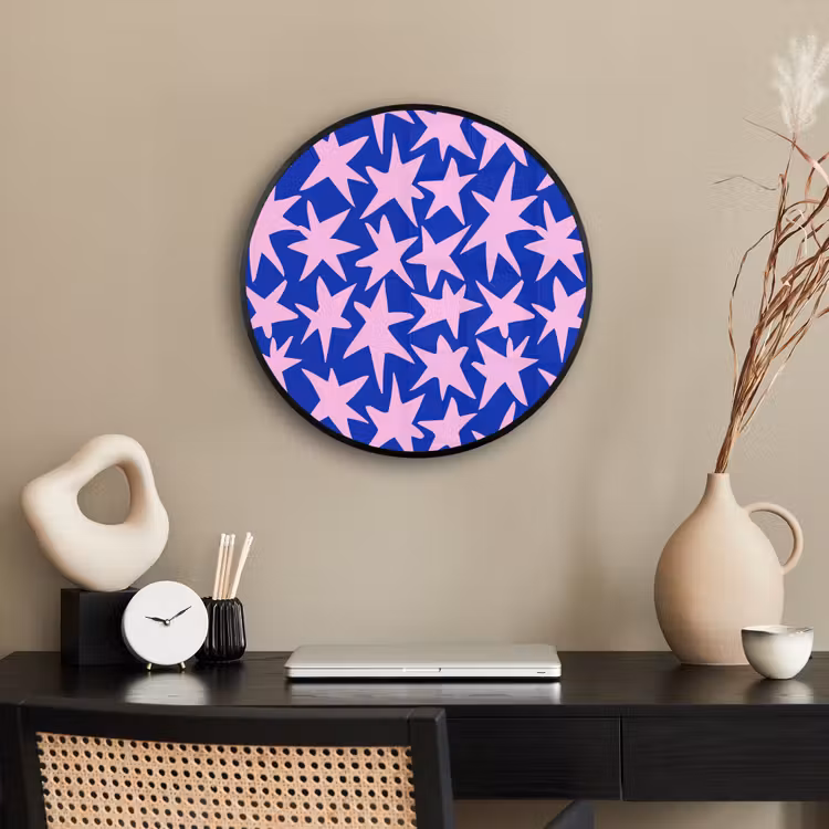 Modern - Sterren - Blauw Fotolijst rond zonder passe partout klein 856 -sfeer1