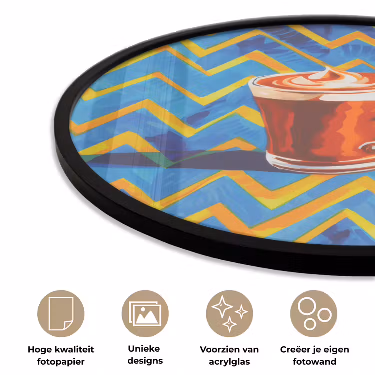 Mok - Koffie - Zigzag - Slagroom Fotolijst rond zonder passe partout klein -closeup_NL