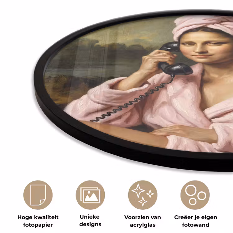 Mona - Klassiek - Roze Fotolijst rond zonder passe partout klein -closeup_NL
