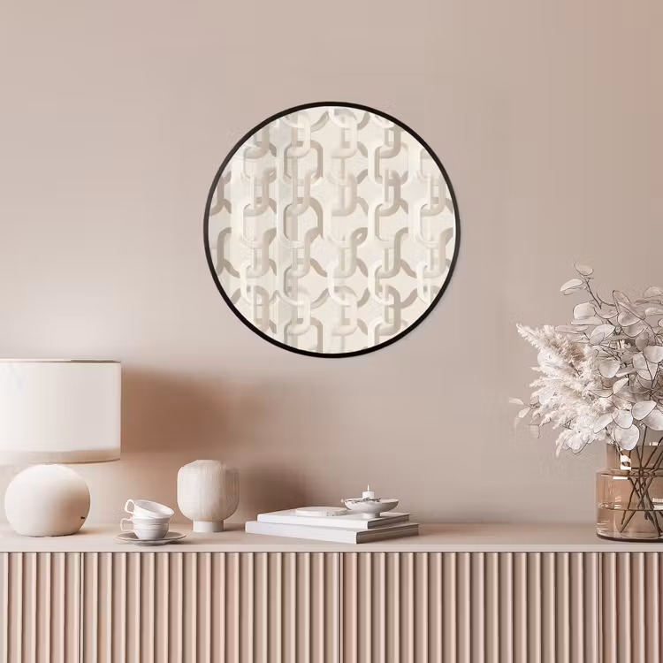 Motief - Abstract - Beige Fotolijst rond zonder passe partout klein 856 -sfeer3
