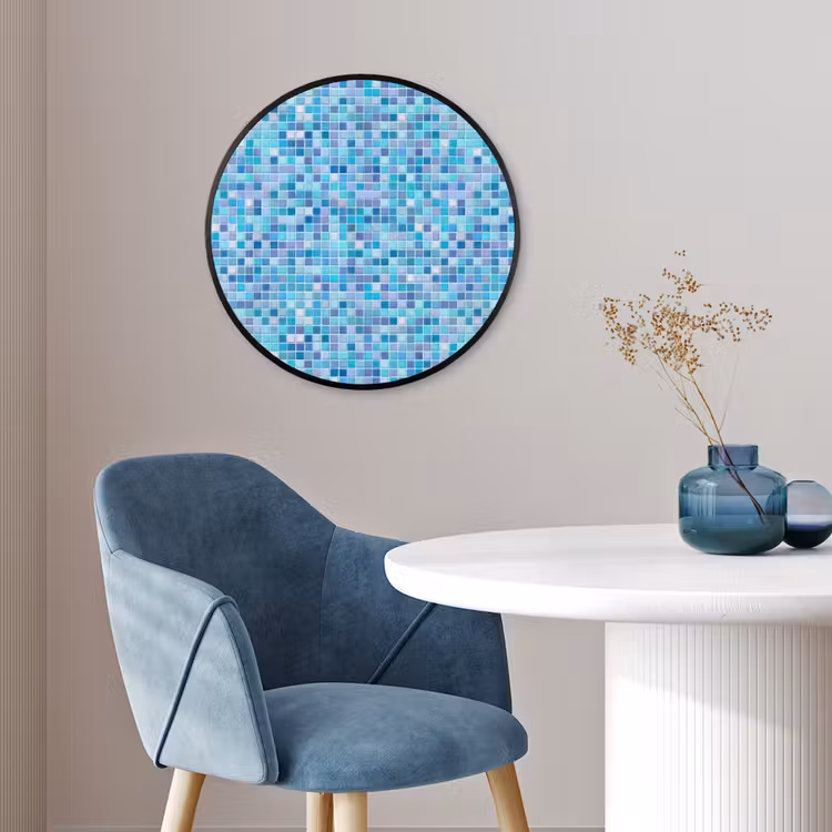 Mozaïek - Patroon - Turquoise Fotolijst rond zonder passe partout klein 856 -sfeer2