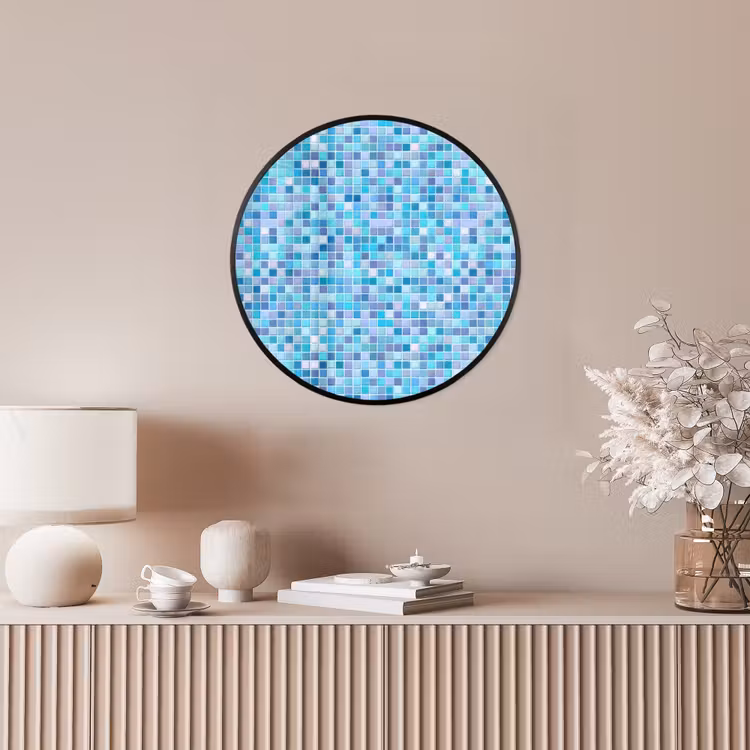 Mozaïek - Patroon - Turquoise Fotolijst rond zonder passe partout klein 856 -sfeer3