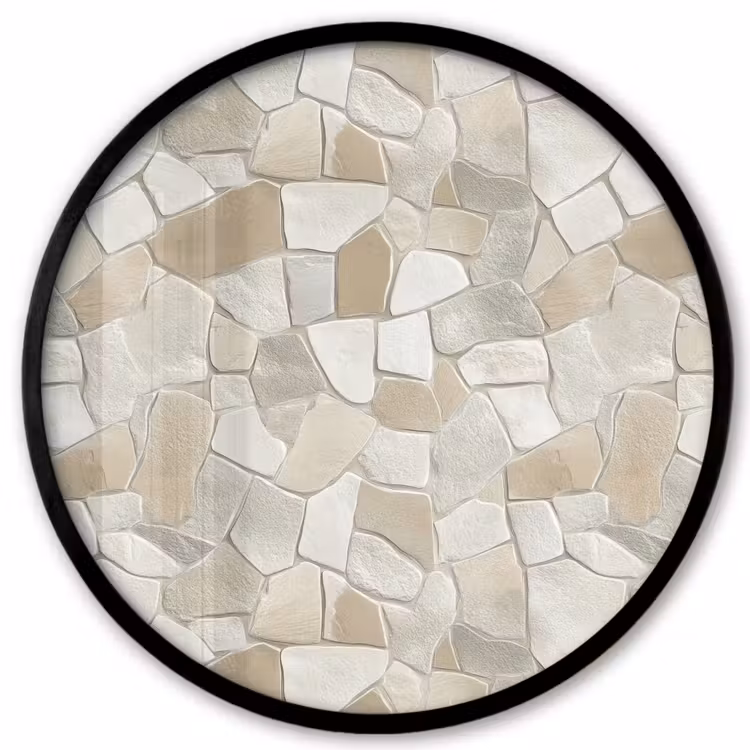 Mozaïek - Stenen - Beige Fotolijst rond zonder passe partout klein 856 -3d