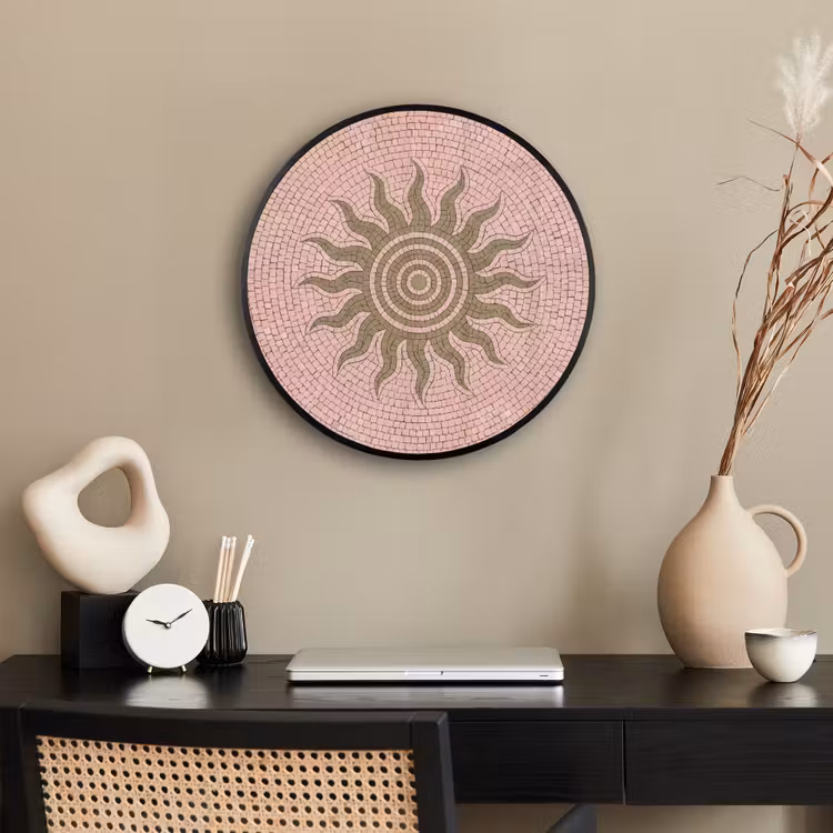 Mozaïek - Zon - Patroon - Klassiek - Roze Fotolijst rond zonder passe partout klein -sfeer1