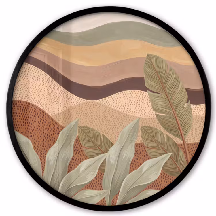 Natuur - Bladeren - Landschap - Abstract - Aardetinten Fotolijst rond zonder passe partout klein -3d