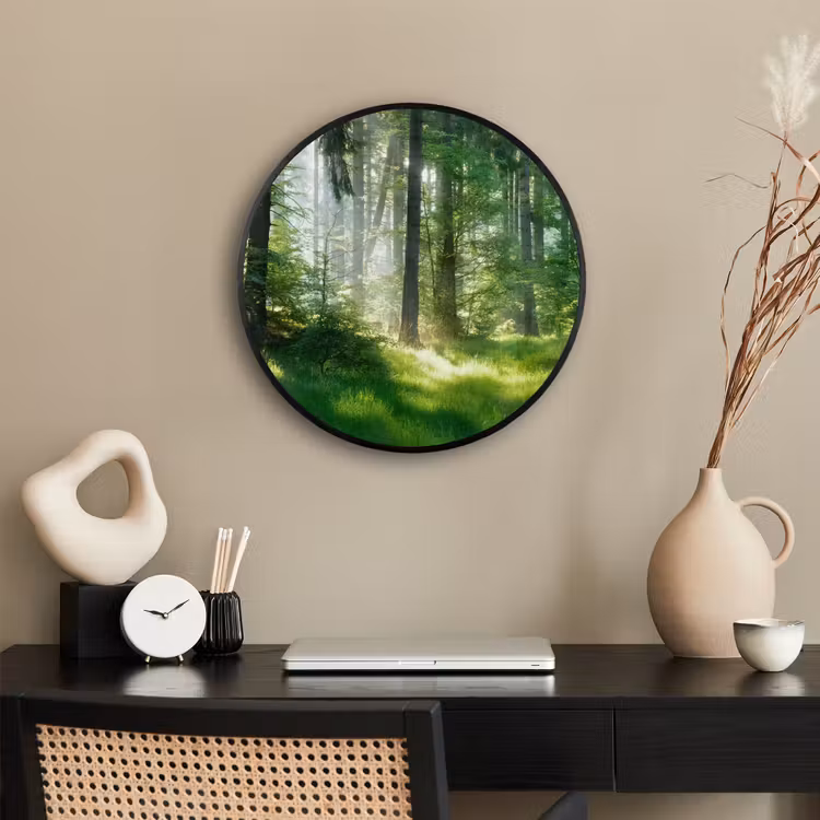Natuur - Bomen - Bos - Groen - Zon - Gras - Planten Fotolijst rond zonder passe partout klein -sfeer1