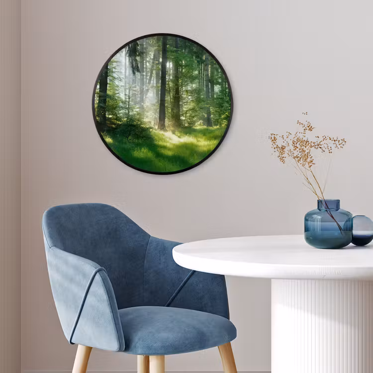 Natuur - Bomen - Bos - Groen - Zon - Gras - Planten Fotolijst rond zonder passe partout klein -sfeer2