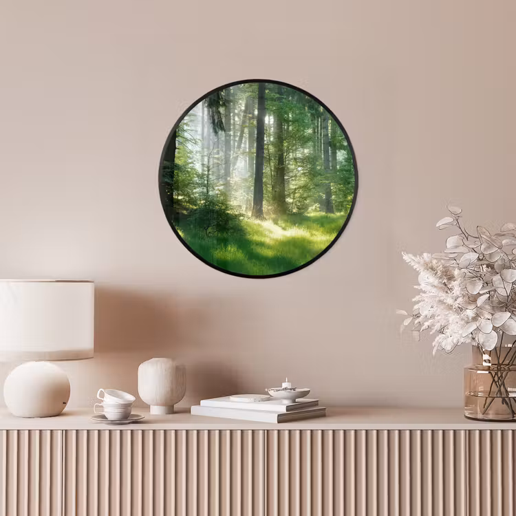 Natuur - Bomen - Bos - Groen - Zon - Gras - Planten Fotolijst rond zonder passe partout klein -sfeer3