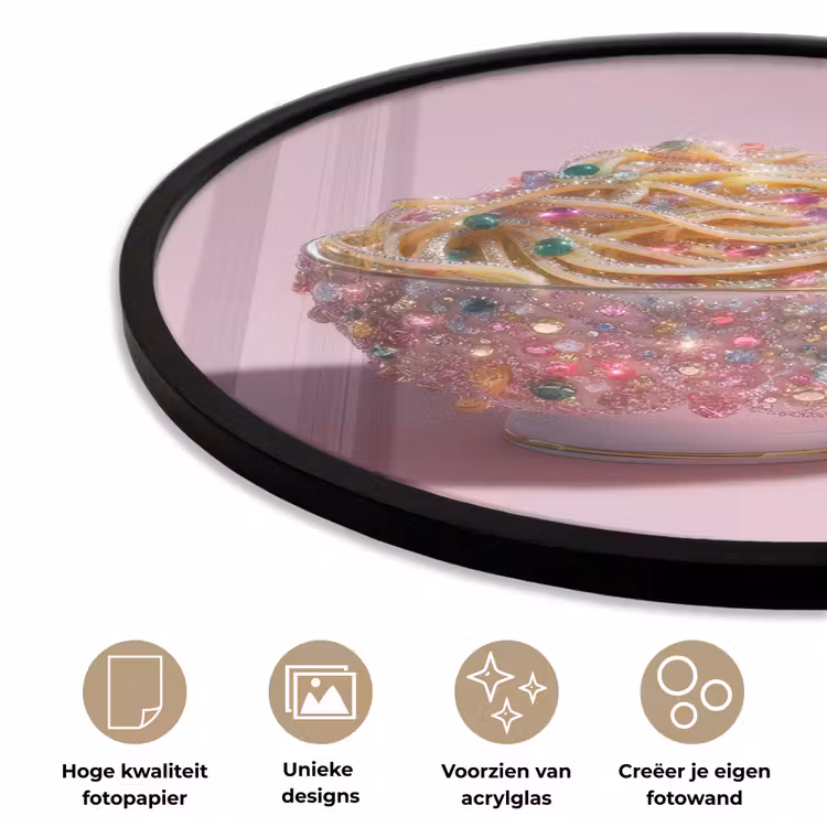 Noodles - Edelstenen - Stokjes - Roze Fotolijst rond zonder passe partout klein -closeup_NL