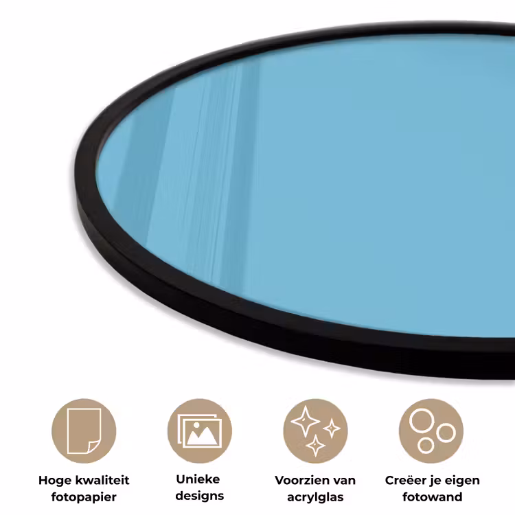 Ocean - Teal - Blauw Fotolijst rond zonder passe partout klein 856 -closeup_NL