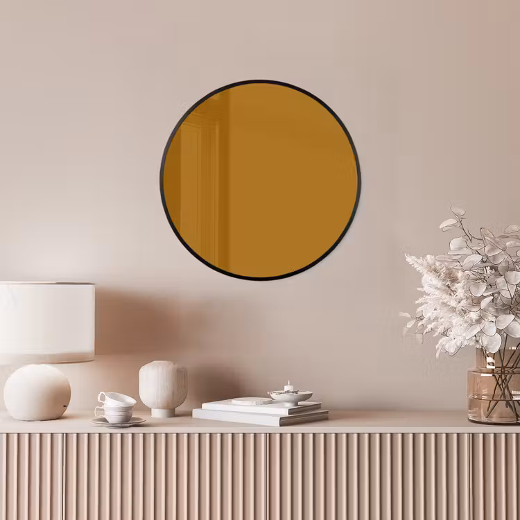 Ocre - Gold - Geel Fotolijst rond zonder passe partout klein 856 -sfeer3