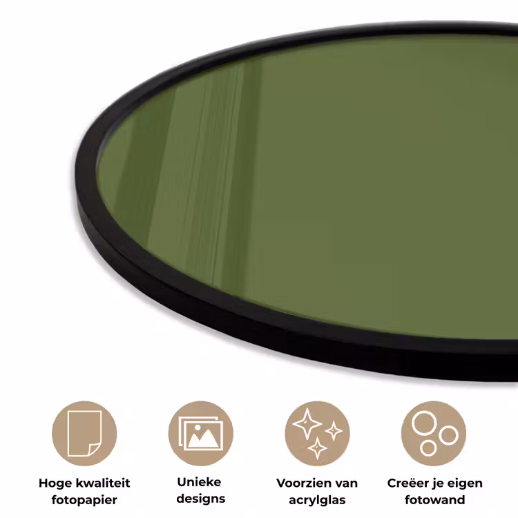 Olive - Drab - Groen Fotolijst rond zonder passe partout klein 856 -closeup_NL