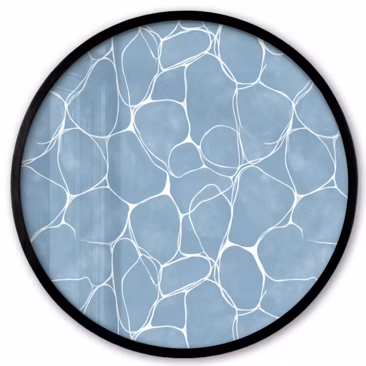 Organisch - Patroon - Blauw Fotolijst rond zonder passe partout klein 856 -3d