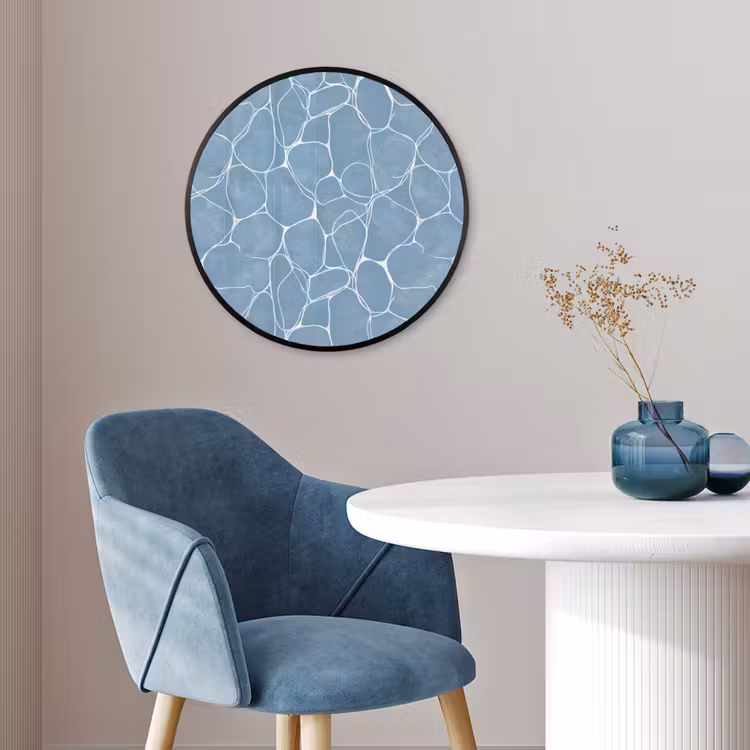 Organisch - Patroon - Blauw Fotolijst rond zonder passe partout klein 856 -sfeer2