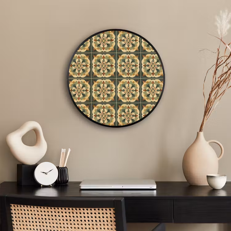 Ornament - Patroon - Groen Fotolijst rond zonder passe partout klein 856 -sfeer1