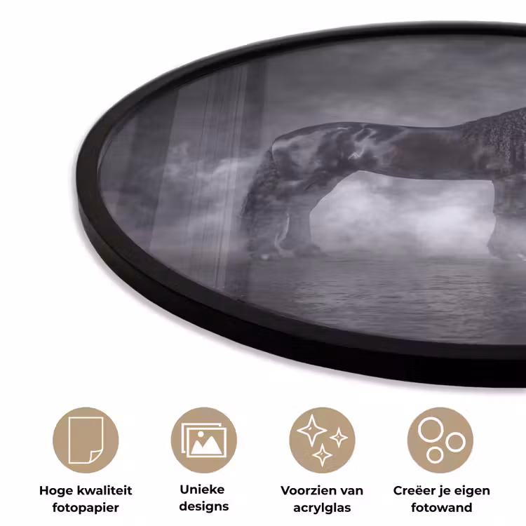 Paard - Magisch - Zwart Fotolijst rond zonder passe partout klein -closeup_NL
