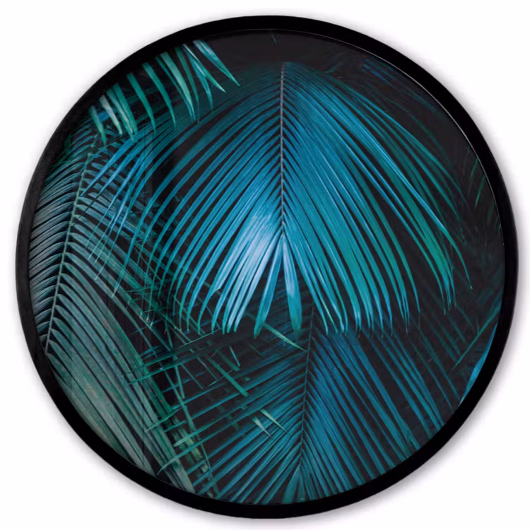 Palmblad - Tropisch - Natuur - Jungle Fotolijst rond zonder passe partout klein -3d
