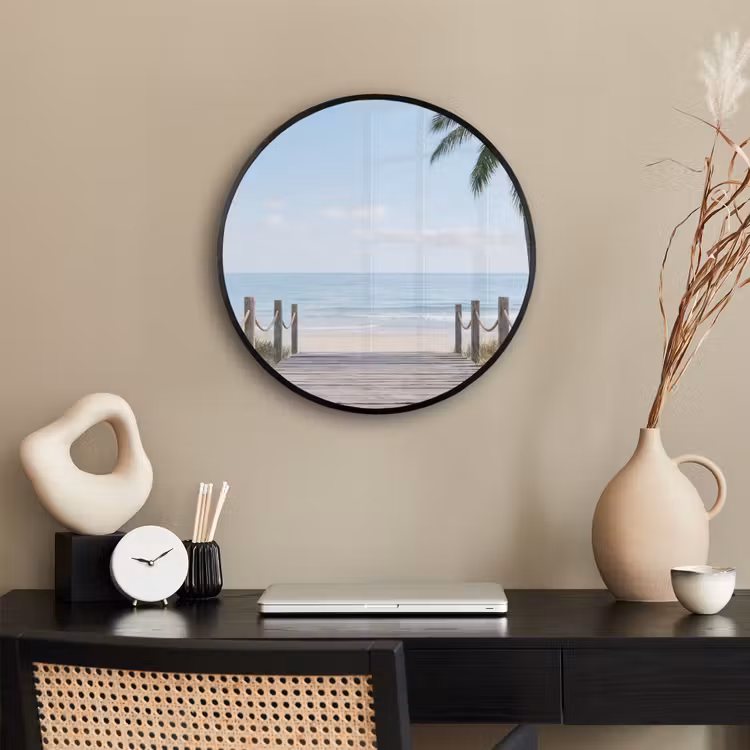 Palmbomen - Pad - Horizon Fotolijst rond zonder passe partout klein -sfeer1