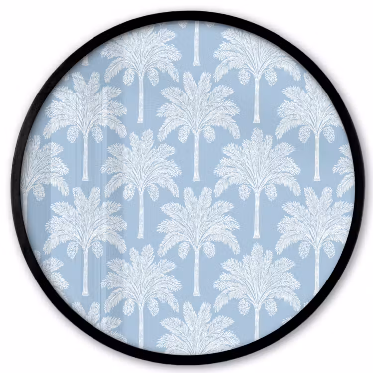 Palmboom - Modern - Blauw Fotolijst rond zonder passe partout klein 856 -3d