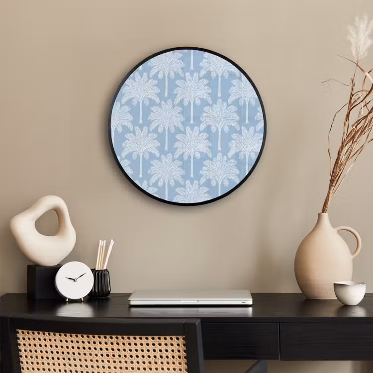 Palmboom - Modern - Blauw Fotolijst rond zonder passe partout klein 856 -sfeer1