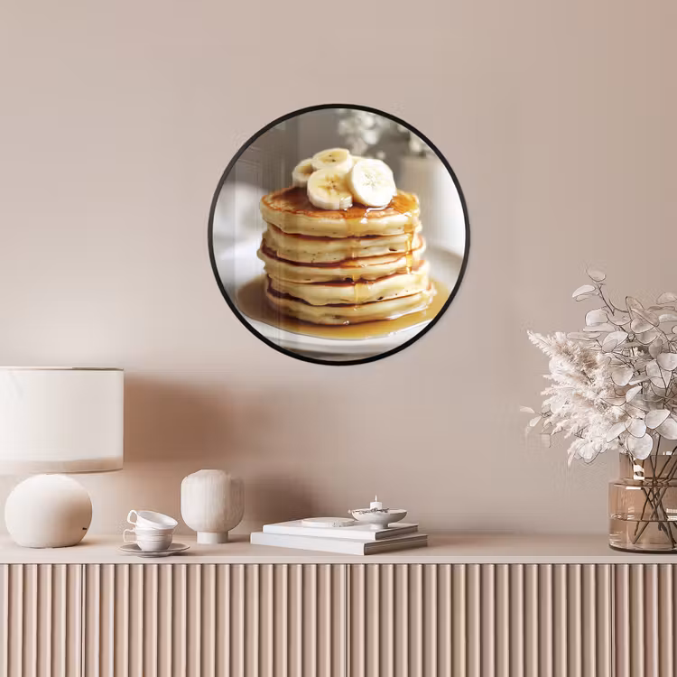 Pannenkoeken - Banaan - Siroop - Wit - Beige Fotolijst rond zonder passe partout klein -sfeer3