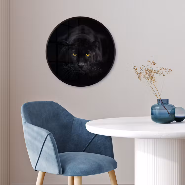 Panter - Dieren - Zwart - Ogen Fotolijst rond zonder passe partout klein -sfeer2