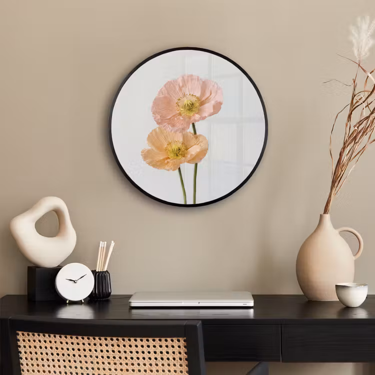 Papavers - Botanisch - Roze Fotolijst rond zonder passe partout klein -sfeer1