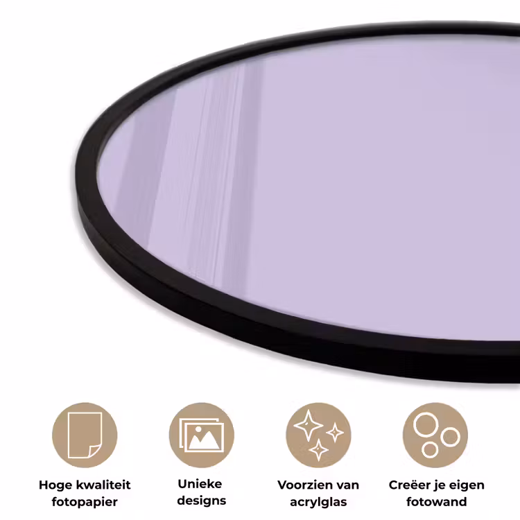 Pastel - Lilac - Paars Fotolijst rond zonder passe partout klein 856 -closeup_NL
