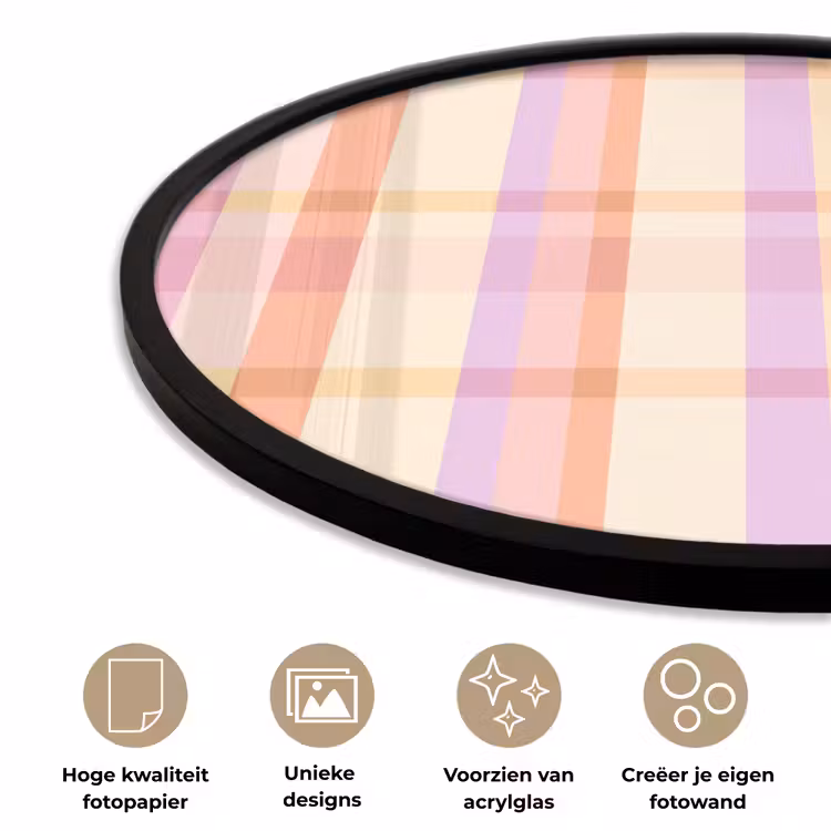 Pastel - uitpatroon - Geometrisch Fotolijst rond zonder passe partout klein 856 -closeup_NL
