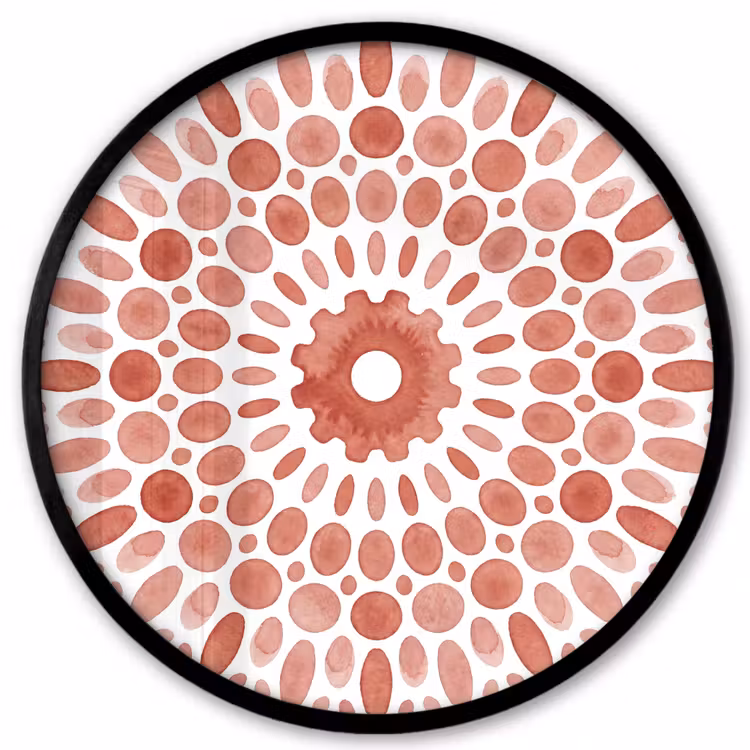 Patroon - Cirkels - Abstract - Modern - Rood Fotolijst rond zonder passe partout klein -3d