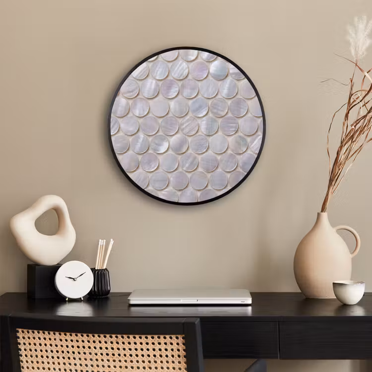 Patroon - Cirkels - Abstract - Modern - Wit Fotolijst rond zonder passe partout klein -sfeer1