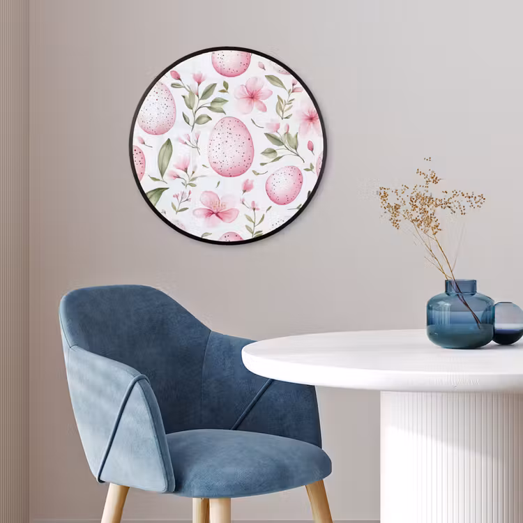 Patroon - Eieren - Roze - Pasen Fotolijst rond zonder passe partout klein -sfeer2