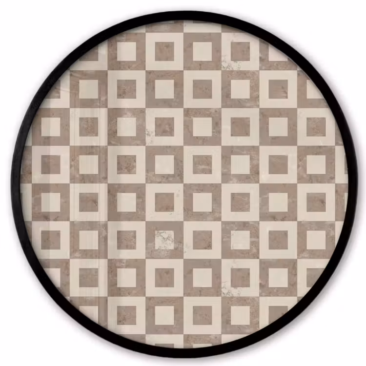Patroon - Marmer - Beige Fotolijst rond zonder passe partout klein 856 -3d