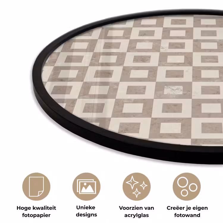 Patroon - Marmer - Beige Fotolijst rond zonder passe partout klein 856 -closeup_NL