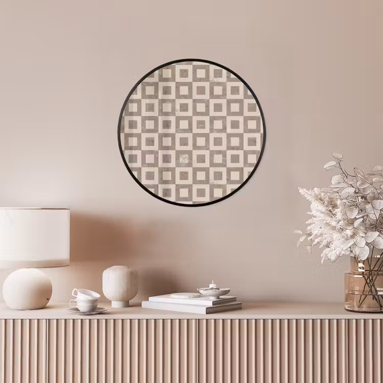 Patroon - Marmer - Beige Fotolijst rond zonder passe partout klein 856 -sfeer3