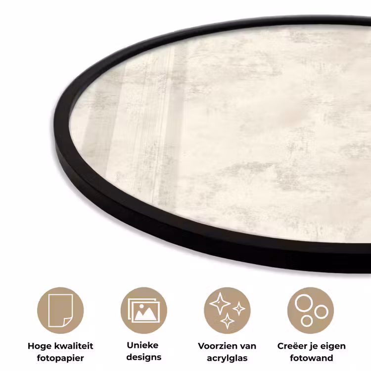 Patroon - Organisch - Beige Fotolijst rond zonder passe partout klein 856 -closeup_NL