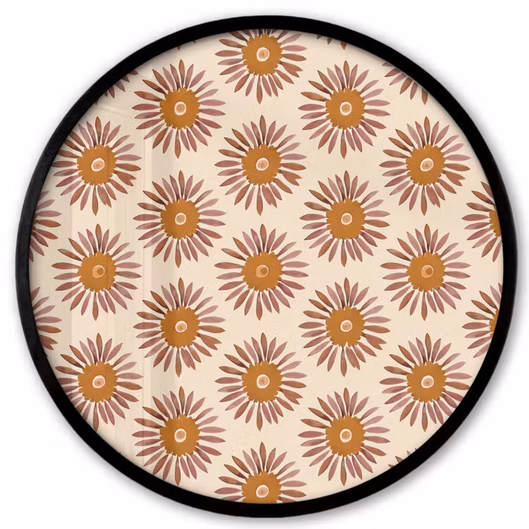Patroon - Retro - Bruin Fotolijst rond zonder passe partout klein 856 -3d