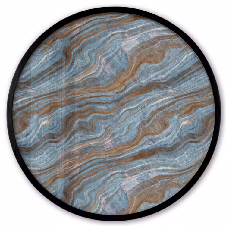 Patroon - Steen - Blauw Fotolijst rond zonder passe partout klein 856 -3d